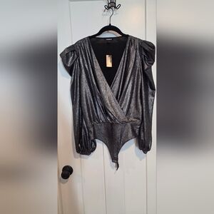 Express Shimmering Charcoal Bodysuit